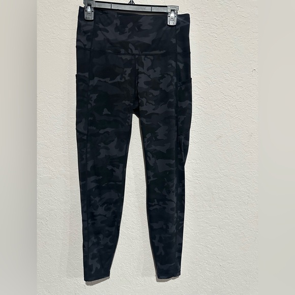 Pants - Women Dark Gray Camo High-Waist Leggings
